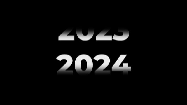 Fast Forward Year Counter Animation 1975 to 2026. Rolling number timeline with motion blur. White text on black background for history, documentary, and time transitions.