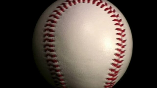 baseball on black background