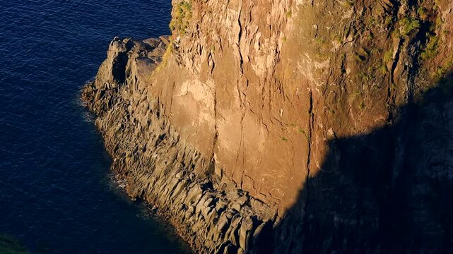 夕焼に染まるフレペの断崖