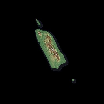 Puerto Rico Rotating 3D Relief Map Seamless Loop, Alpha Channel 4K