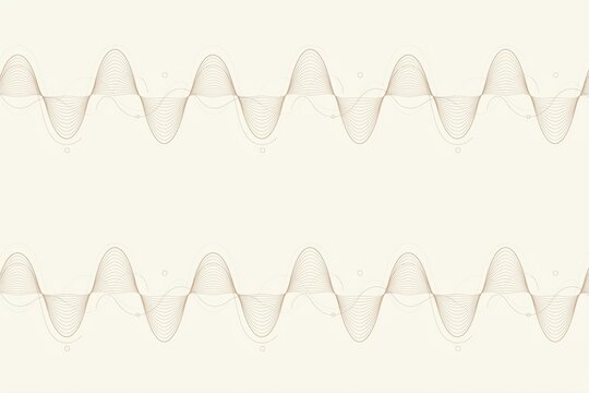 Abstract seamless pattern featuring repeating thin brown wavy lines creating a rhythmic wave effect on a light cream background surface