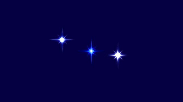 Twinkling stars sparkle glowing animation cartoon doodle flat style, glitter festive Christmas night starry lights effect overlay background in 4K green screen video