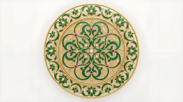 Green Leaf Islamic Ornament Isolated Maulid Nabi