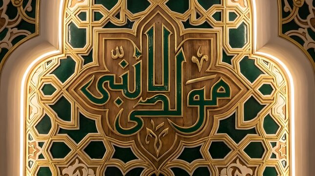 Geometric Arabic Font Maulid Nabi Typography