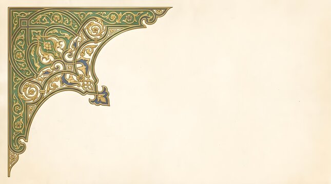 Arabesque Corner Element Isolated Maulid Nabi