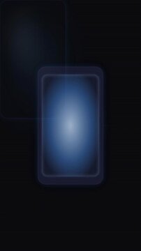 Glowing phone silhouette with pulsing light radiating outward, seamless loop. Mobile device concept.