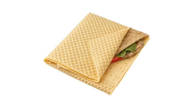 Square cardboard paper packaging envelope wrapper isolated on transparent background for retail gift shipping