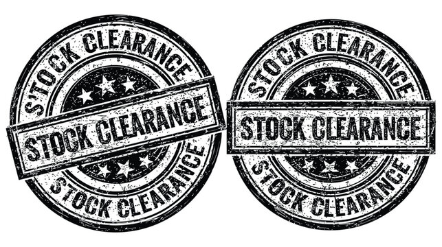 Stock clearance stamp vector icon design with distressed texture