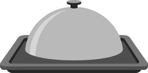 Food serving cloche on a tray © Vector World