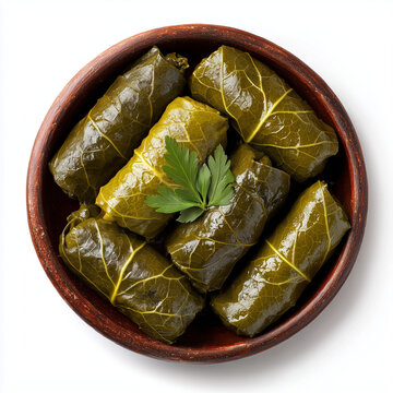 Stuffed Grape Leaves Dolma Stuffed Rice Dish Top View