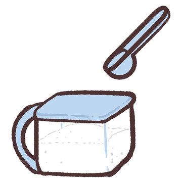 蓋の閉まった水色の調味料入れのイラスト