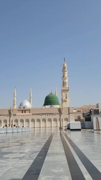 Medina, Saudi Arabia - April 15, 2024: View around the Grand Mosque in Medina&nbsp;during&nbsp;Eid