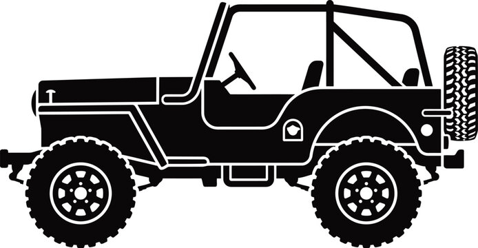 Off road 4x4 vehicle vector illustration suv car silhouette.