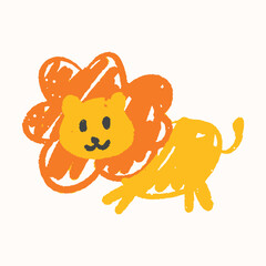 Illustration of an Kids Doodle Lion