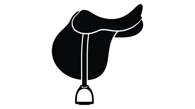Horse saddle silhouette against a white background silhouette