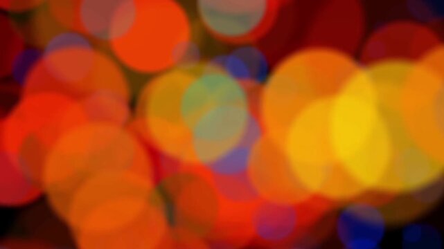 Colorful abstract flowing light ribbons with glowing red green blue and purple bokeh circles, soft blur and lens flare effects, motion graphics in After Effects, black background, seamless 4K