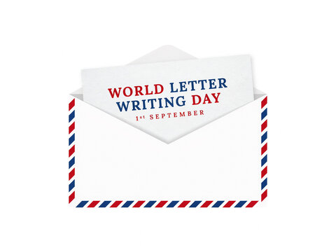 World letter writing day graphic design with letter inside traditional airmail envelope illustration envelope communication correspondence stationery delivery