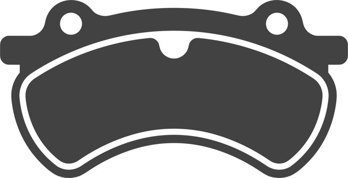 Flat vector icon representing automotive brake pad component for vehicle maintenance with technical repair illustrations displays clean flat