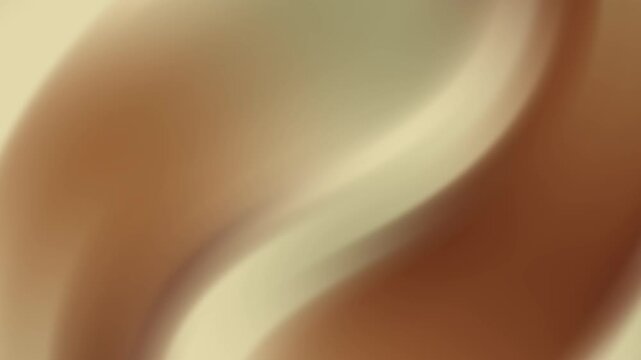 A minimalist abstract video background featuring elegant brown, beige, and cream fluid waves flowing smoothly with a soft motion blur effect.