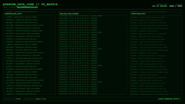 Quantum Computing Data Server Core Screen Background.