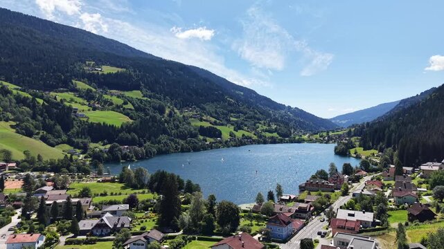 Feld am See and Feldsee Lake in Carinthia, Austria