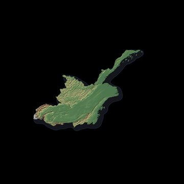 Myanmar Rotating 3D Relief Map Seamless Loop, Alpha Channel 4K