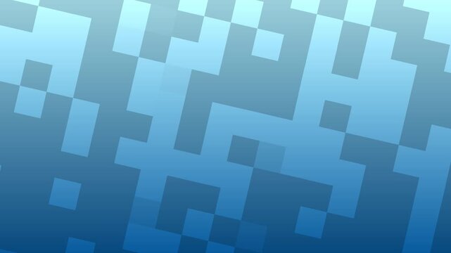Soft blue abstract pixel background with glitch geometric block pattern, digital square technology texture, and smooth light gradient.