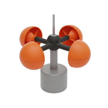 Professional orange anemometer device for wind speed measurement with anemometer