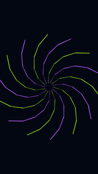 Futuristic Cyberpunk Green and Purple Spiral Swirl - Abstract Geometric Line Art Wallpaper