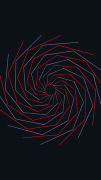 Abstract Red Geometric Spiral Polygon Vortex - Modern Minimalist Line Art Poster Background
