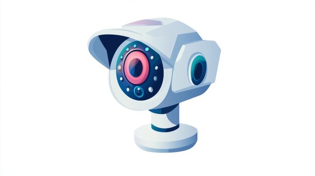 Illustration. Security Camera. Digital Technology. Modern Design.