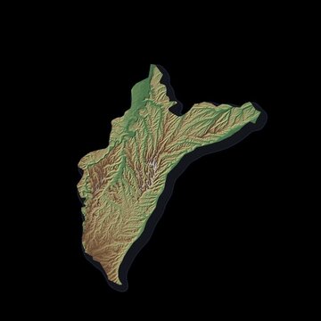 Moldova Rotating 3D Relief Map Seamless Loop, Alpha Channel 4K