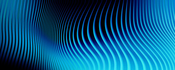 Naklejka premium Abstract blue wavy lines background with gradient light effect