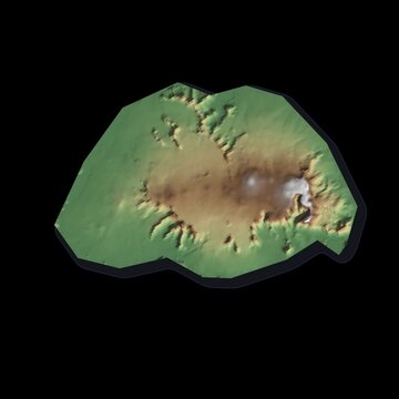 Mauritius Rotating 3D Relief Map Seamless Loop, Alpha Channel 4K
