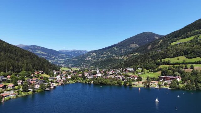 Feld am See and Feldsee Lake in Carinthia, Austria