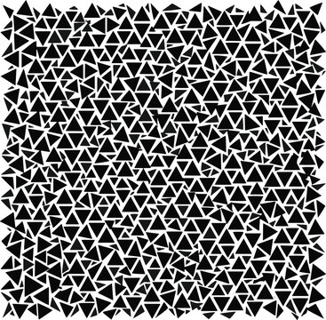 Abstract black triangle pattern, geometric vector background, modern chaotic mosaic texture, digital graphic design element for contemporary projects
