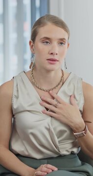 Business, woman and talk in office for therapy, support and mental health for workplace mediation. EAP, person and discussion with therapist for counseling, conflict resolution and wellness coaching