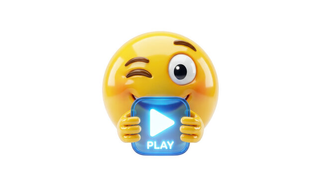 Emoticon character holding a speech bubble with a question mark