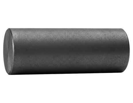 Solid industrial steel cylinder metal dowel pin with transparent background