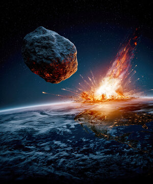 Asteroid Impact on Earth from Space &ndash; AI Generative