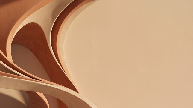 Warm Terracotta Architectural Curves Presentation Background