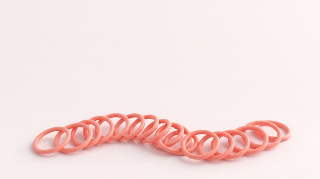 Soft Coral Interlocking Rings Minimalist Presentation Background