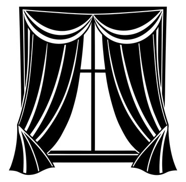 vector illustration of a curtain with curtains