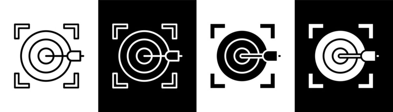Target white and black icon set design