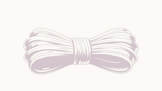 Softly coiled white cord with gentle curves, clean minimalist design, subtle highlights and shadows