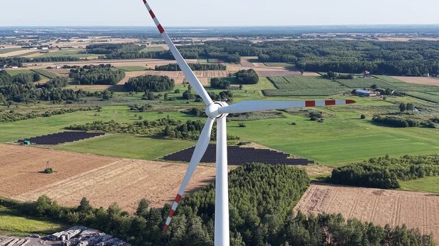 Aerial drone view of eco friendly electricity generation