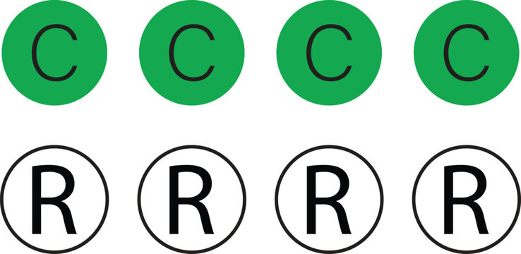 set of simple letter m and c monogram symbol vector illustrations for corporate logo design