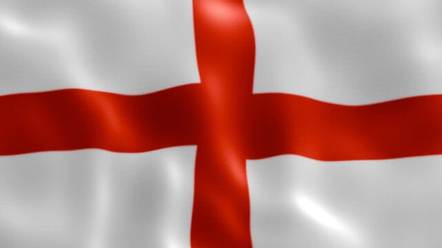3D Animation of England Flag Waving Seamless Loop 4K