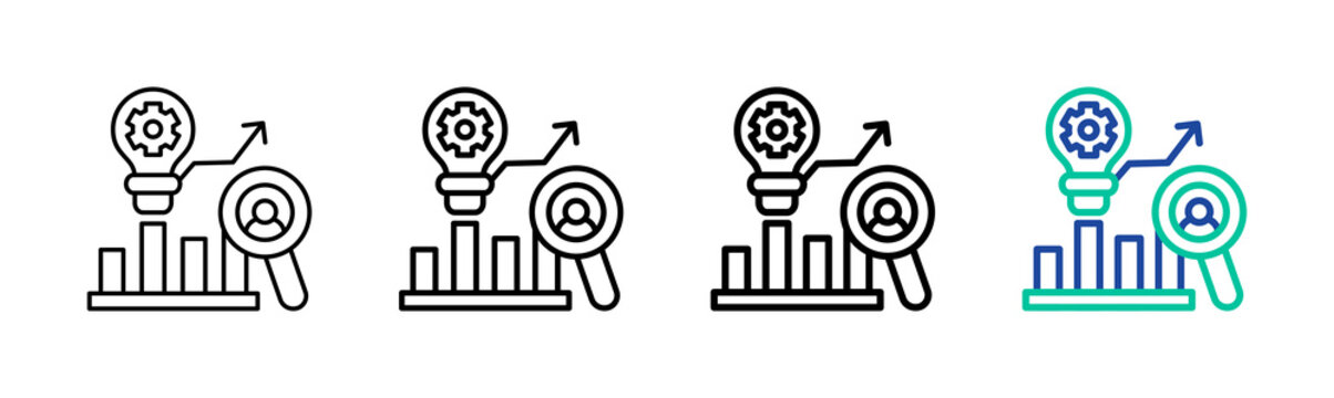 Skill Gap Analysis Icon Collection Different Style Outline