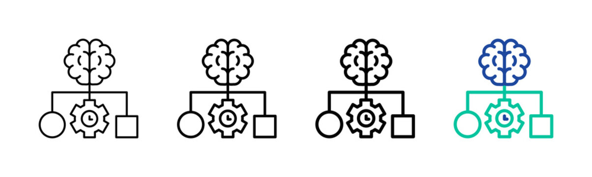 Systematic Icon Collection Different Style Outline